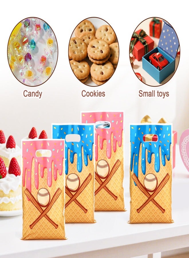 Fukaisu 50pcs Baseball Ice Cream Drip Gift Bags, Baseball Ice Cream Goodie Candy Snack Party Favors Bags with Handles for Birthday Sport Theme Party Decor Team Celebration Supplies - Image 4